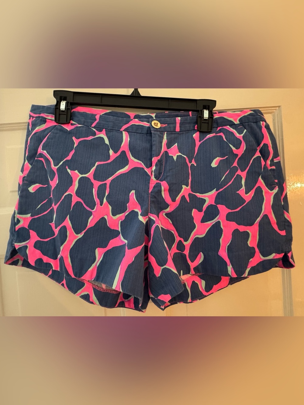 Lilly Pulitzer Navy & Hot Pink High Waist Printed Shorts